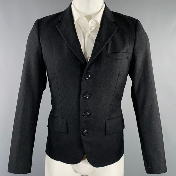 COMME des GARCONS HOMME PLUS 2012 Size S Black Wool Cashmere Sport Coat - Picture 1 of 11